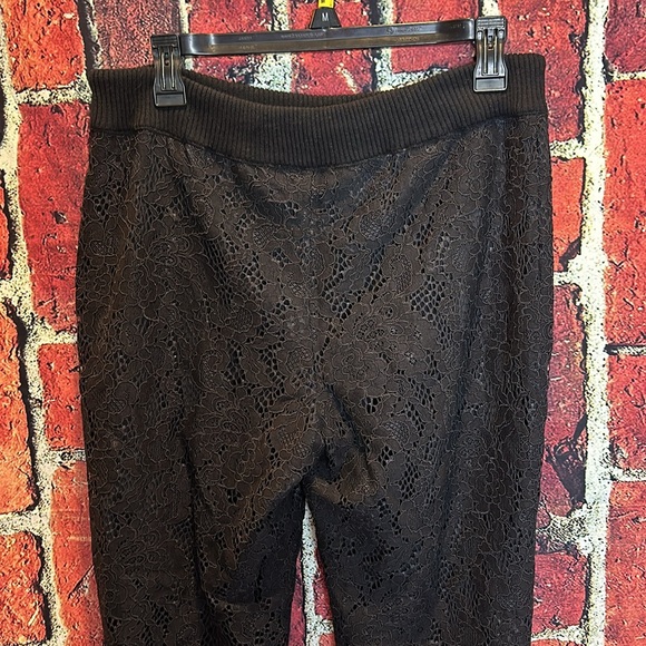 Womens Roi Black Lace  Drawstring Waist Cropped Pants medium - Picture 7 of 11